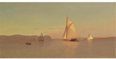 Francis Augustus Silva : Sailing on the Hudson, Nyack