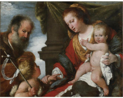 Bernardo Strozzi : HOLY FAMILY WITH THE INFANT BAPTIST