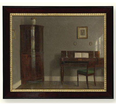 Alfred Broge : Interior with a Harpsichord