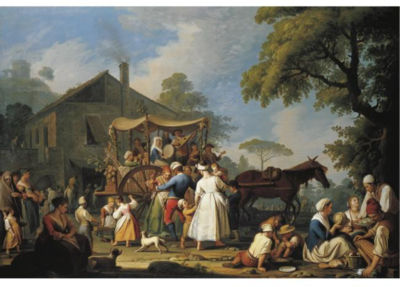 Pietro Fabris : VILLAGERS PREPARING TO DEPART FOR THE FESTIVAL OF THE MADONNA DELL'ARCO