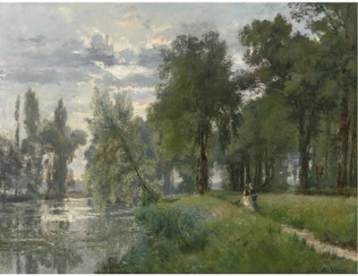 Alexandre René Veron : WALKING BY THE RIVER