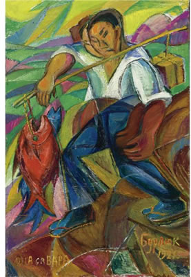 David Davidovich Burliuk : JAPANESE FISHERMAN