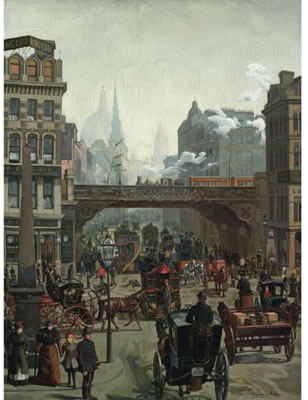 Wilhelm Trubner : LUDGATE HILL, STRASSENBILD IN LONDON (LUDGATE HILL, LONDON)