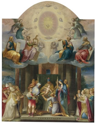 Cesare Nebbia : CIRCUMCISION OF CHRIST, WITH SAINTS, PROPHETS AND ANGELS