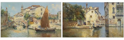 Antonio Maria De Reyna Manescau : VENICE: A PAIR OF PAINTINGS