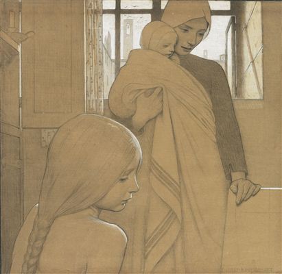 Frederick Cayley Robinson : STUDY FOR TWILIGHT