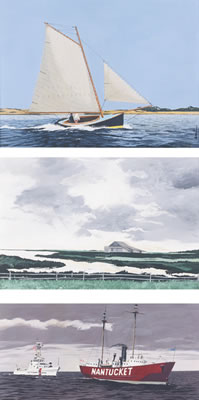 John Austin : NANTUCKET LIGHT BOAT; TUCKERNECK BARN, NANTUCKET; AND NANTUCKET COAST GUARD: THREE WORKS