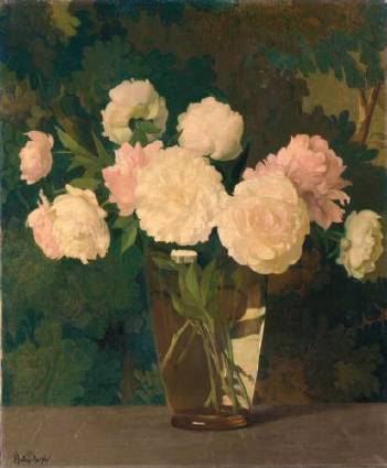 Hermann Dudley Murphy : Peonies and Tapestry