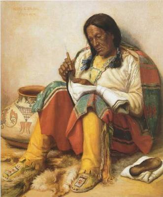 Henry Cornelius Balink : Mending a Moccasin