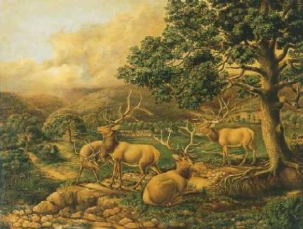 Titian Ramsay Peale : Four Elk