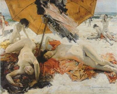 Howard Chandler Christy : Nudes at the Beach