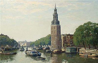 Gerrit Frederik van Schagen : VIEW OF THE MONTELBAANSTOREN,AMSTERDAM