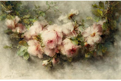 Margaretha Roosenboom : A SWAG OF PINK ROSES