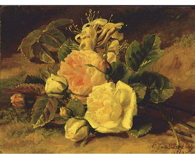 Geraldina Jacoba Sande Bakhuyzen : A STILL LIFE WITH ROSES