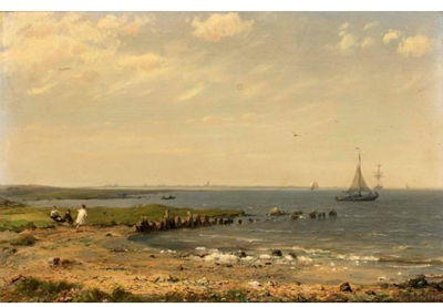 Hermanus Koekkoek II : A VIEW ON THE ZUIDERZEE