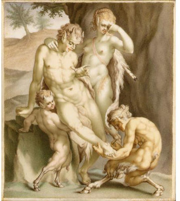 Carl Gustave Klingstedt : A SATYR AND TWO MENEADS REMOVING A SPLINTER