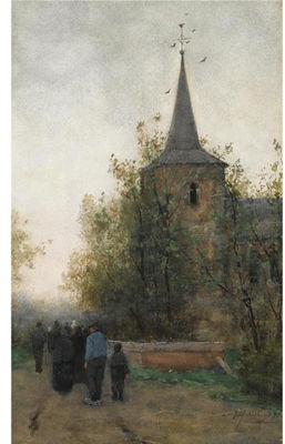 Joseph Hendrikus Neuhuys : ON THE WAY TO CHURCH