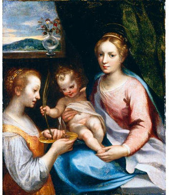 Francesco Vanni : THE MADONNA AND CHILD WITH SAINT LUCY