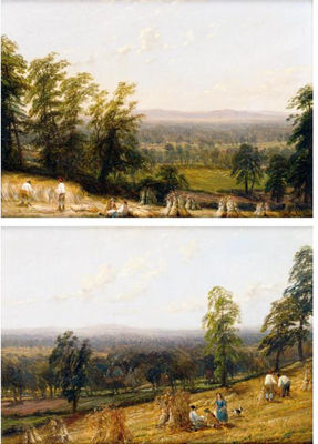 Thomas (T Baker) Baker : NEAR BARFORD, WARWICKSHIRE; HARVESTIME, ASHBORNE, WARWICKSHIRE (a pair)