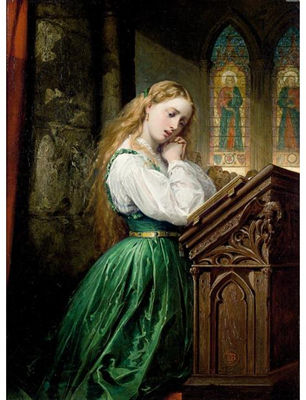 Thomas Jones Barker : MARGARET AT THE CATHEDRAL, FAUST