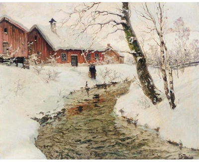 Frits Thaulow : VINTER I NORGE (WINTER IN NORWAY)