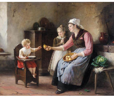 Rudolf Epp : DIE BIRNENSCHÄLERIN (PEELING PEARS)