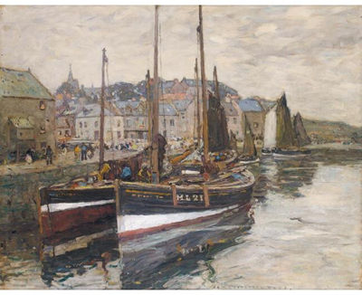 Robert McGown Coventry : THE HARBOUR AT PITTENWEEM