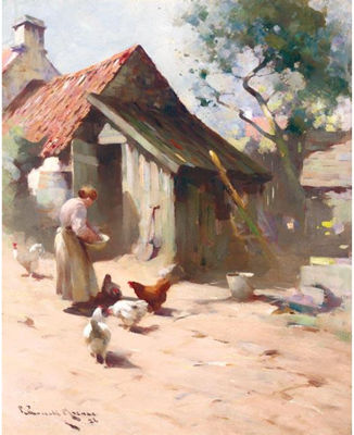 Robert Russell MacNee : FEEDING THE HENS