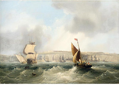 Frederick Calvert : FISHING BOATS OFF THE COAST; AND A DUTCH FISHING VESSEL OFF THE COAST (a pair)