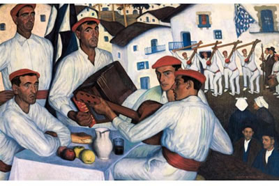 Valentin de Zubiaurre Jr : DANTZARIS (BASQUE DANCERS)