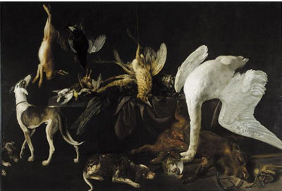 Elias Vonck : STILL LIFE OF DEAD GAME UPON A TABLE