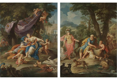 Stefano Pozzi : RINALDO AND ARMIDA; ERMINIA AND THE SHEPHERD (a pair)