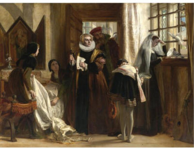 John Callcott Horsley : MARY QUEEN OF SCOTS IN CAPTIVITY