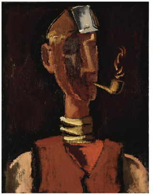 Josef Herman : MINER WITH A PIPE