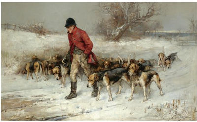 Philip Eustace Stretton : EXERCISING THE HOUNDS