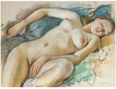 Zinaida Evgenievna Serebriakova : RECLINING NUDE