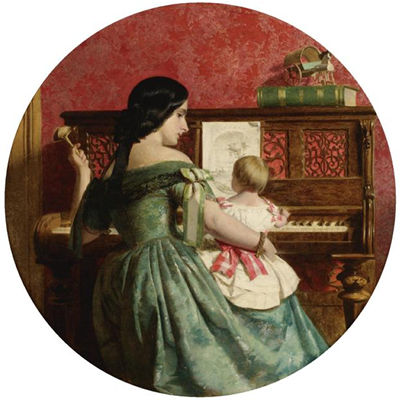 Charles West Cope : THE FIRST PIANO LESSON