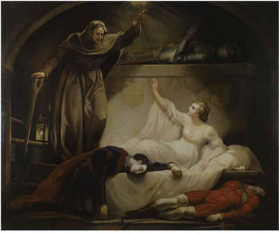 James Northcote : FRIAR LAWRENCE AT CAPULET'S TOMB; ROMEO AND JULIET, ACT V, SCENE 3