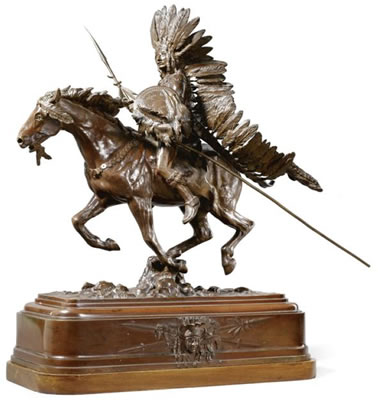 Walter Winans : INDIAN WARRIOR ON HORSEBACK