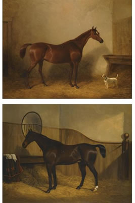 George Cole : PORTRAIT OF A HUNTER WITH A DOG; AND PORTRAIT OF A HUNTER IN A BOX