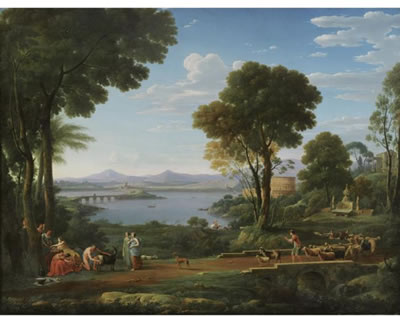 Hendrik Frans Van Lint : A LANDSCAPE WITH THE NURTURE OF JUPITER