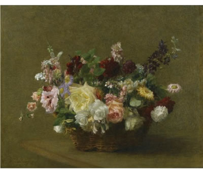 Victoria Dubourg Fantin-Latour : PANIER DE FLEURS DIVERSES