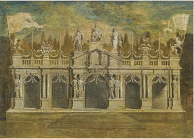 Erasmus Quellinus II : A DESIGN FOR A CLASSICAL LOGGIA TO CELEBRATE THE TREATY OF MUNSTER IN ANTWERP JULY 1648