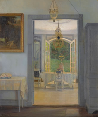 Georg Achen : INTERIOR WITH AFTERNOON SUN