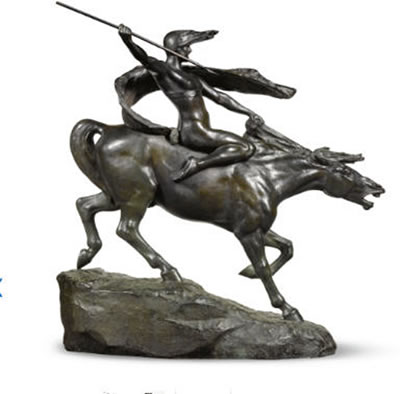 Stephan Abel Sinding : WALKÜRE (BRUNHILDA ON HORSEBACK)