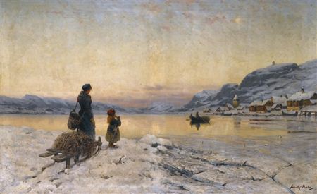 Frithjof Smith-Hald : WINTER DAY BY THE FJORD