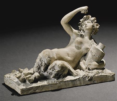 Joseph Charles Marin : A PAIR OF RECLINING SATYRESS'