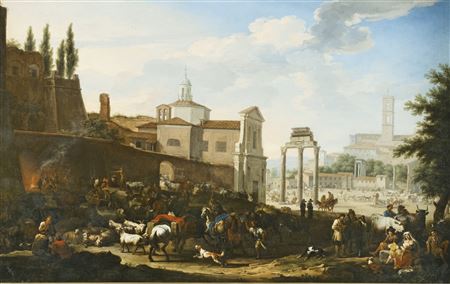 Jacob Heusch : ROME, A VIEW OF THE CAMPO VACCINO