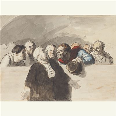 Honore Daumier : LE DÉFENSEUR (AVANT L'AUDIENCE - LE PLAIDOYER)