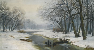 Ivan Augustovich Veltz : WINTER LANDSCAPE